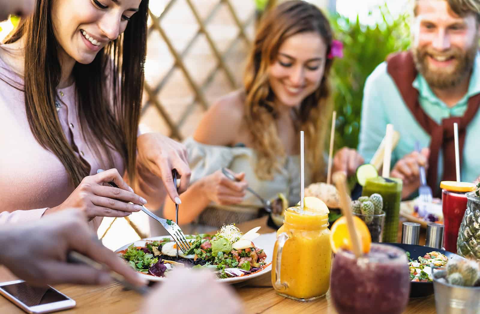 people having lunch