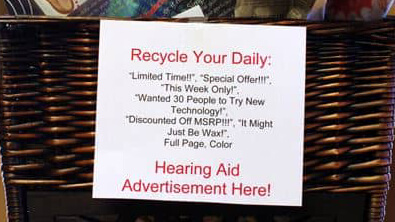 Recycle your daily Hearing aid Advertisement here!